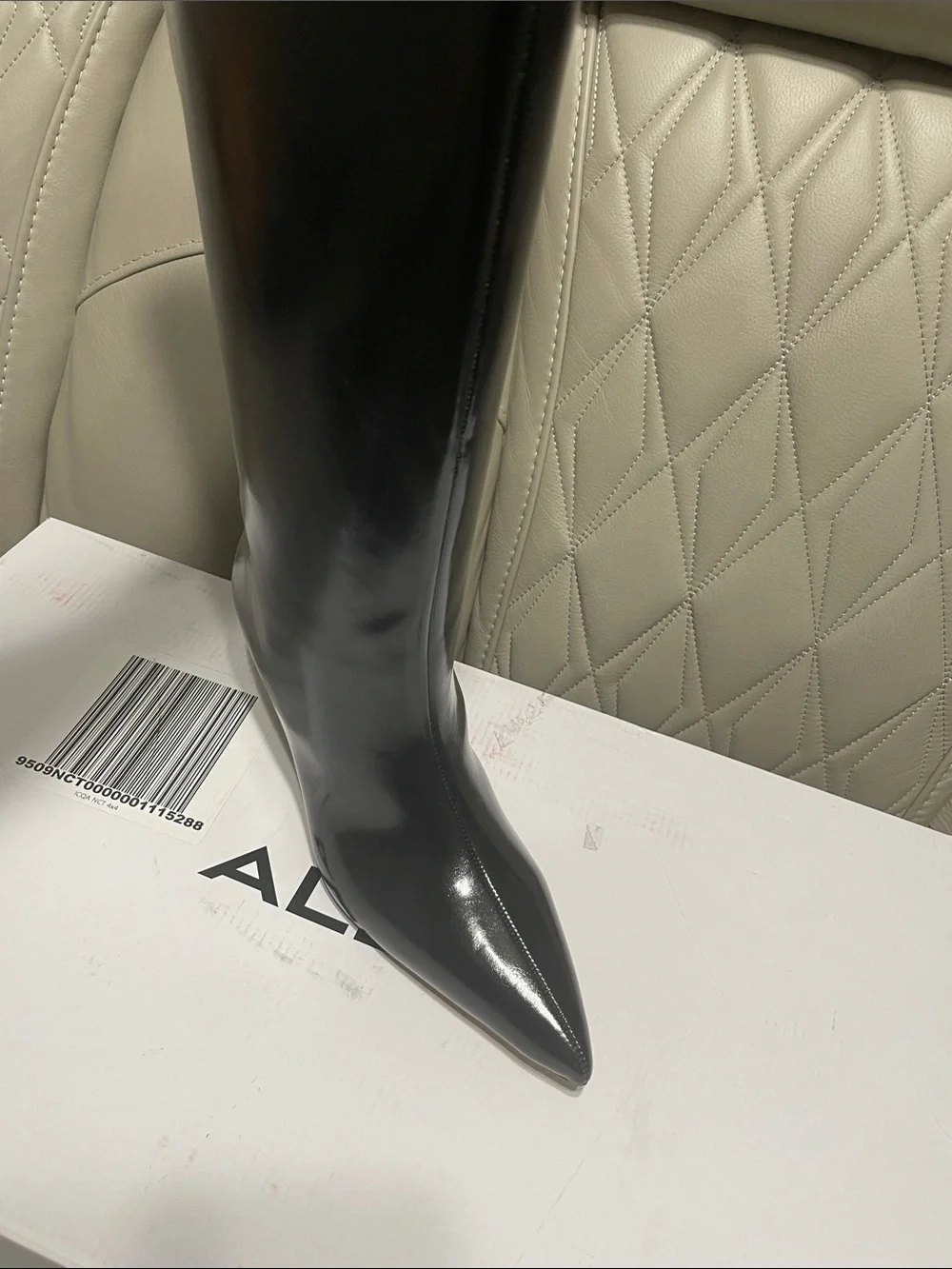 ALDO Selora Black Patent Over-the-Knee Boot